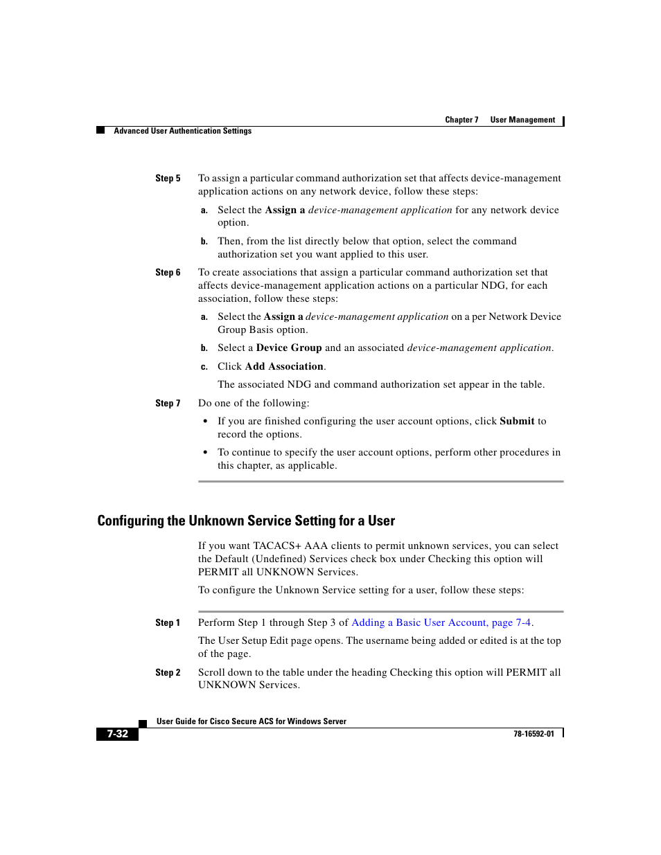 Configuring the unknown service setting for a user | Cisco 3.3 User Manual | Page 278 / 860
