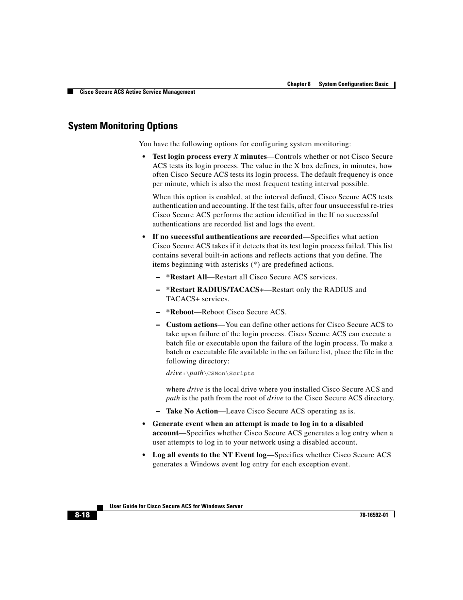 System monitoring options | Cisco 3.3 User Manual | Page 324 / 860