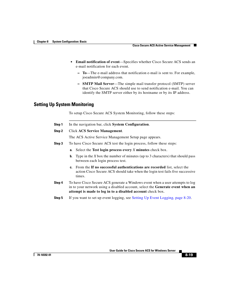 Setting up system monitoring | Cisco 3.3 User Manual | Page 325 / 860