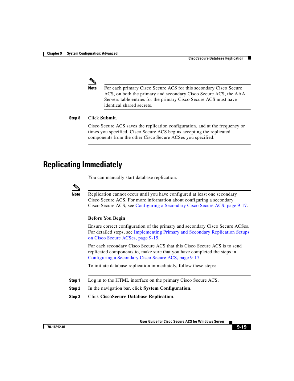 Replicating immediately | Cisco 3.3 User Manual | Page 347 / 860