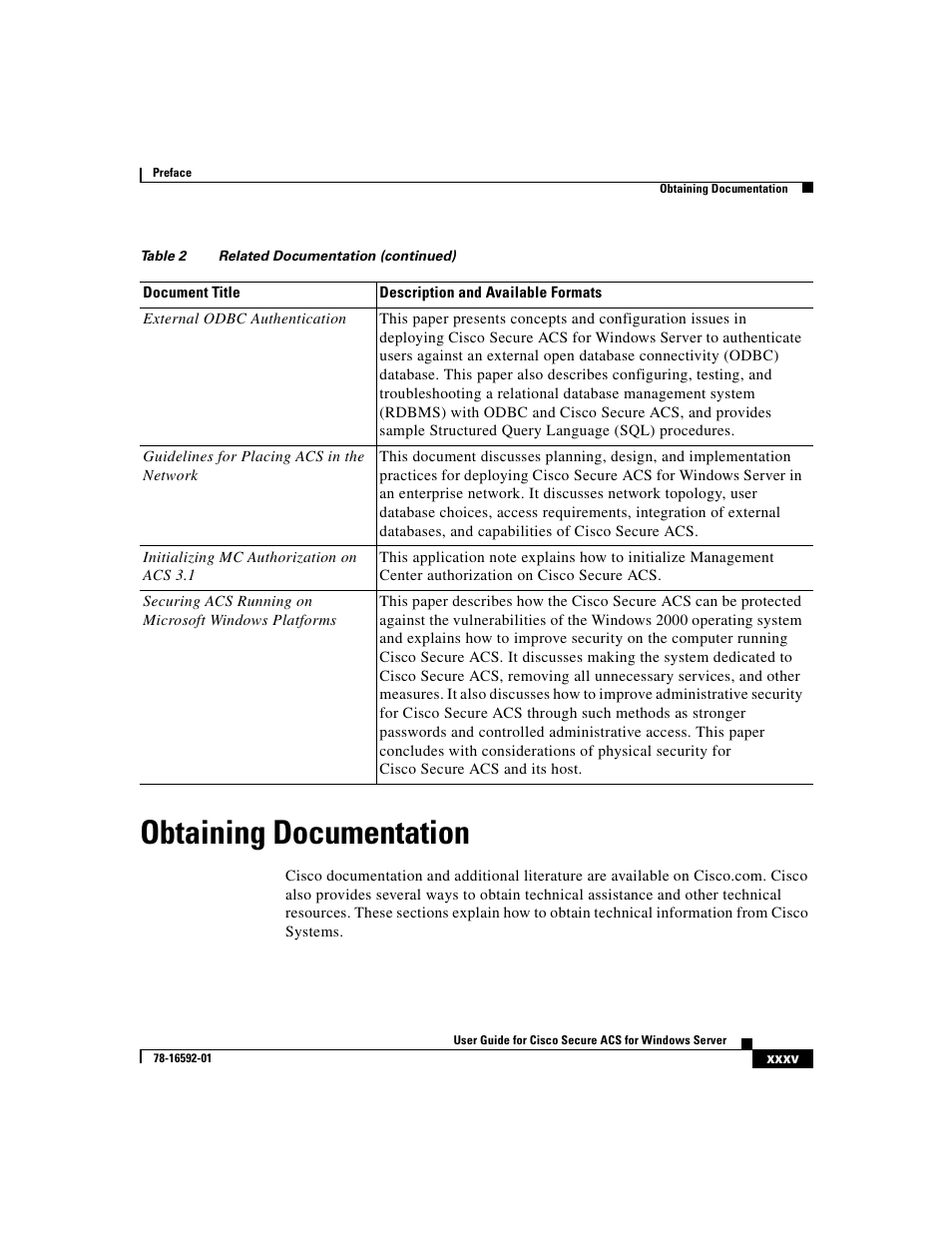 Obtaining documentation | Cisco 3.3 User Manual | Page 35 / 860