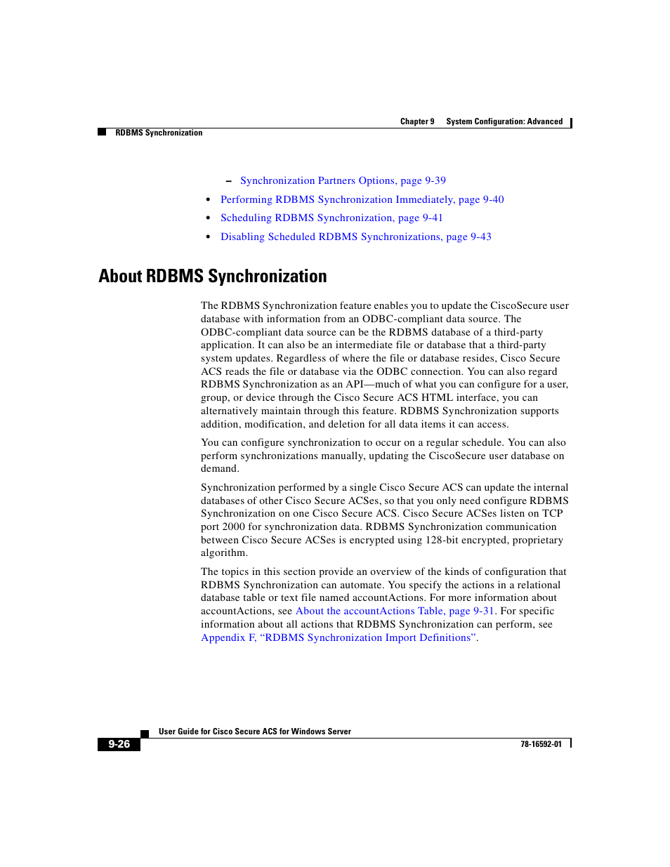 About rdbms synchronization | Cisco 3.3 User Manual | Page 354 / 860