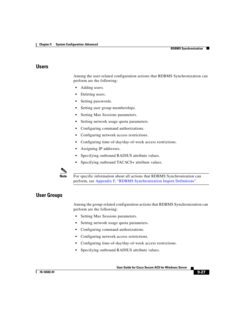 Users, User groups | Cisco 3.3 User Manual | Page 355 / 860