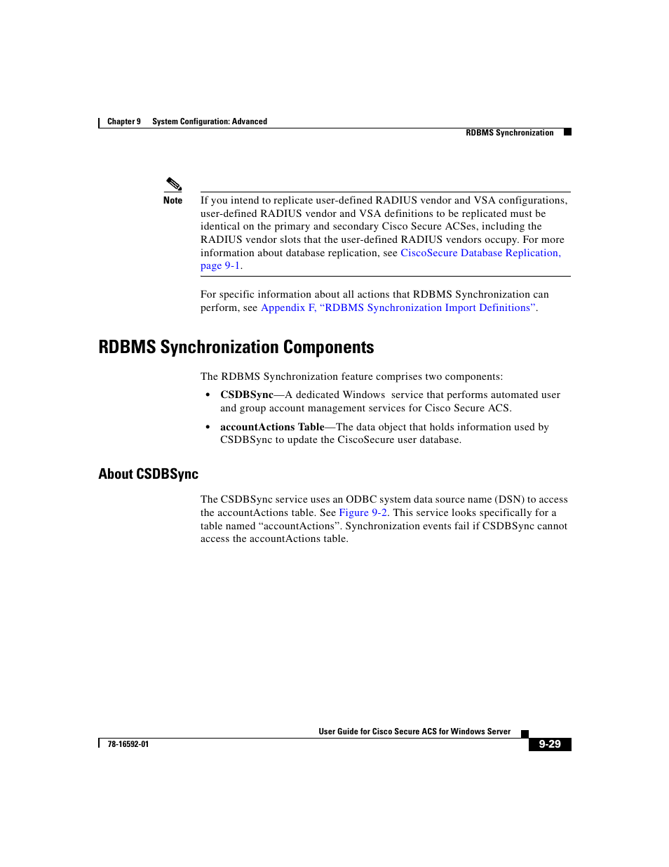 Rdbms synchronization components, About csdbsync | Cisco 3.3 User Manual | Page 357 / 860