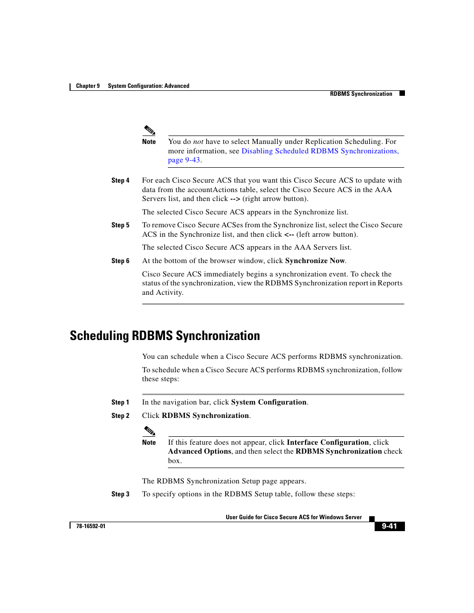 Scheduling rdbms synchronization | Cisco 3.3 User Manual | Page 369 / 860