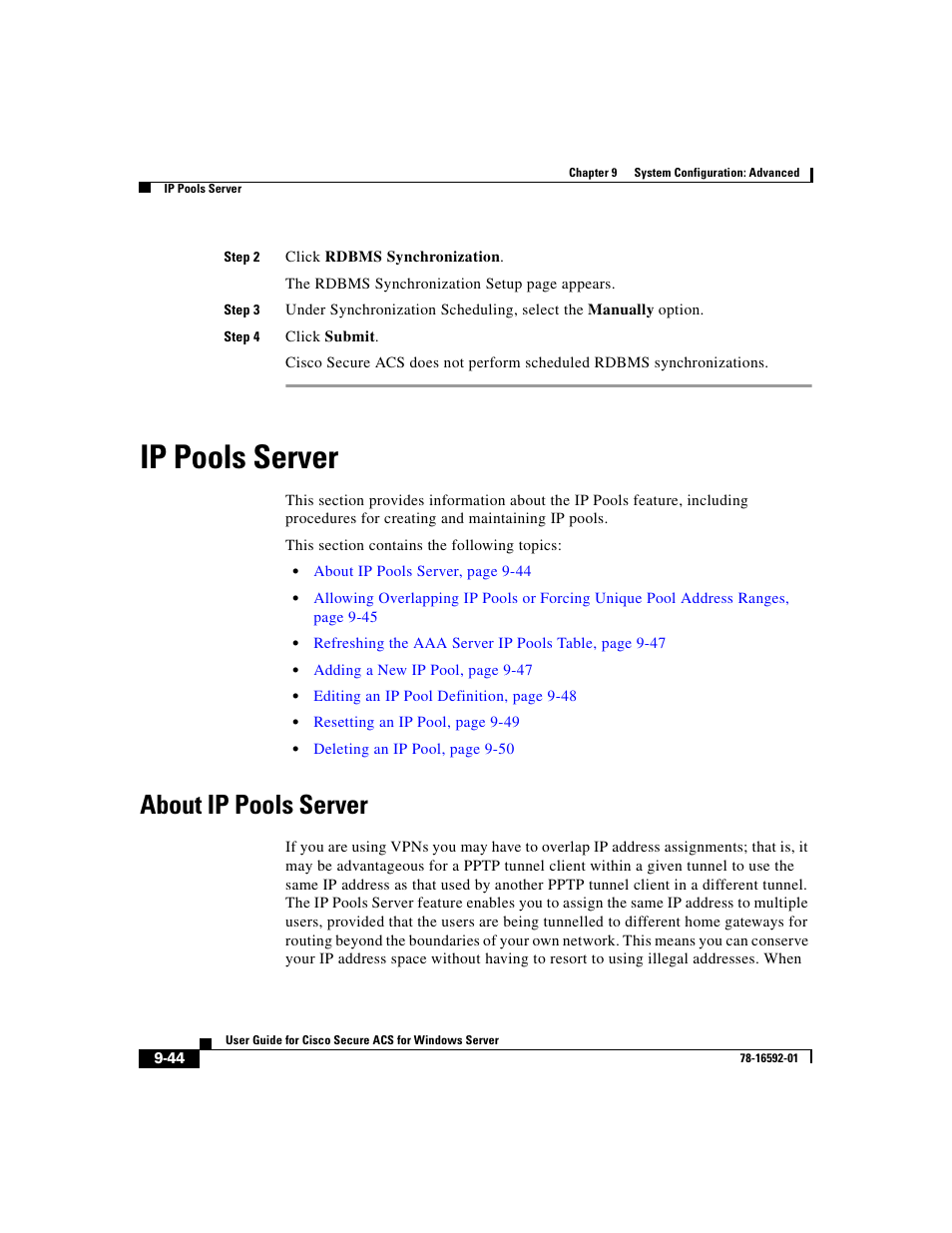 Ip pools server, About ip pools server | Cisco 3.3 User Manual | Page 372 / 860