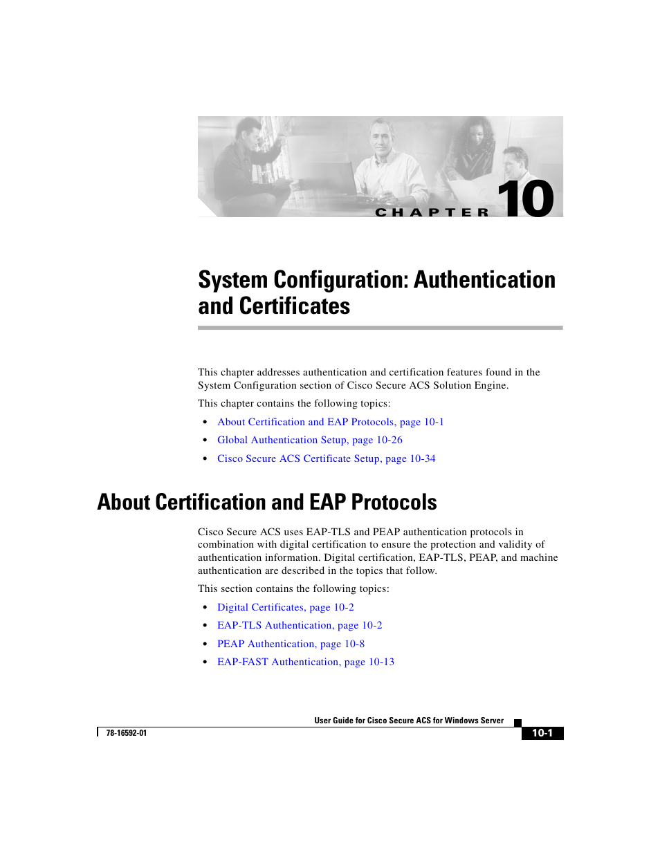 About certification and eap protocols, C h a p t e r, Chapter 10 | Cisco 3.3 User Manual | Page 381 / 860