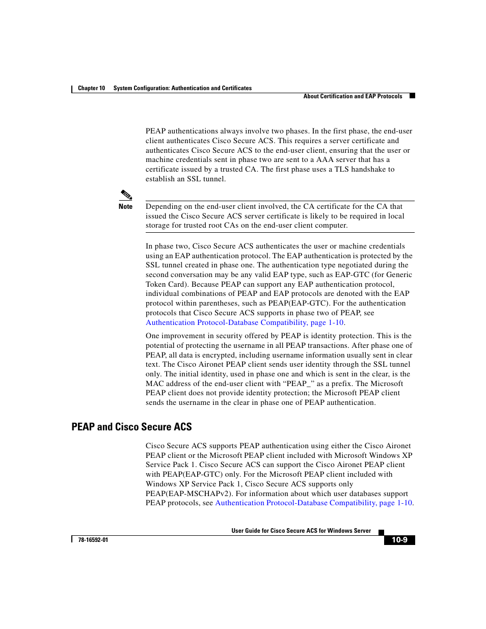 Peap and ciscosecure acs, Peap and cisco secure acs | Cisco 3.3 User Manual | Page 389 / 860