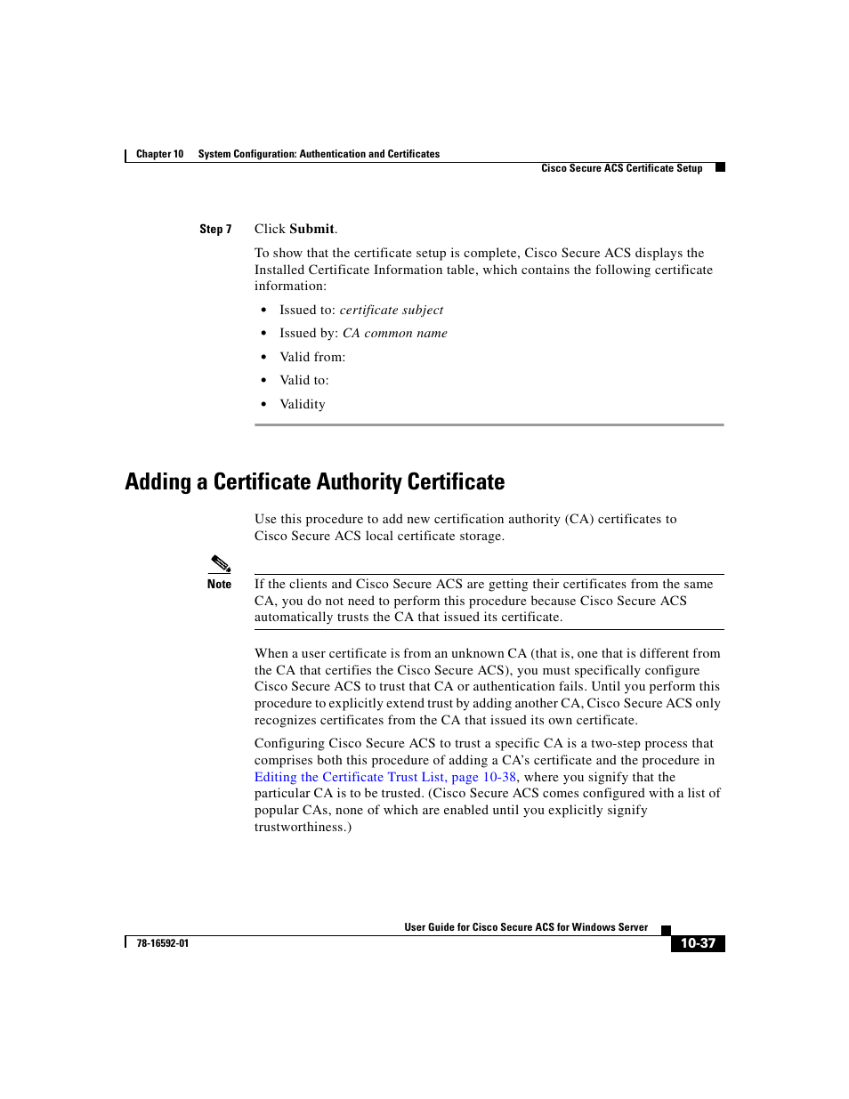 Adding a certificate authority certificate | Cisco 3.3 User Manual | Page 417 / 860