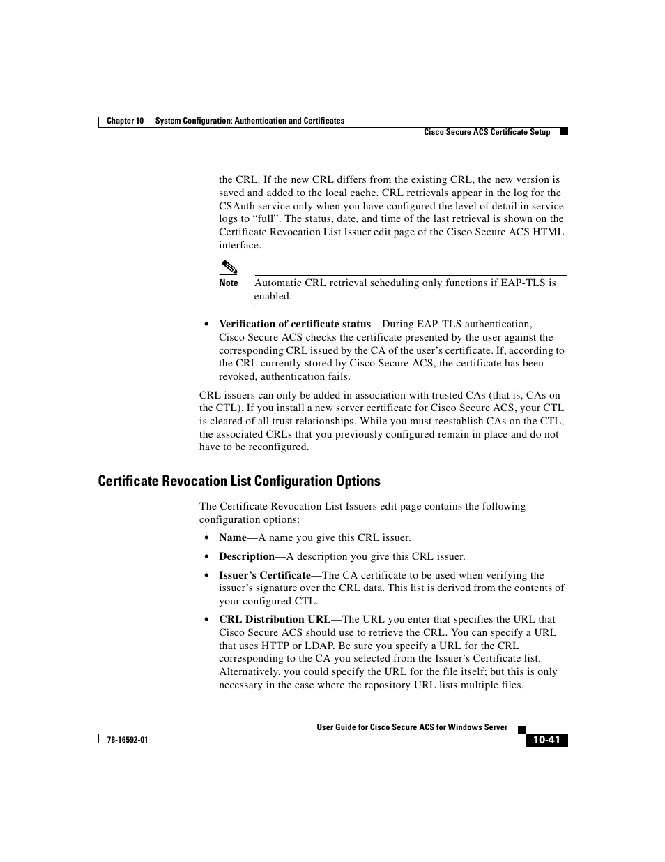 Certificate revocation list configuration options | Cisco 3.3 User Manual | Page 421 / 860