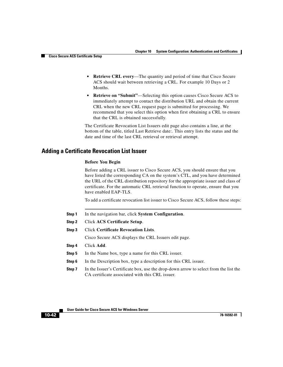 Adding a certificate revocation list issuer | Cisco 3.3 User Manual | Page 422 / 860