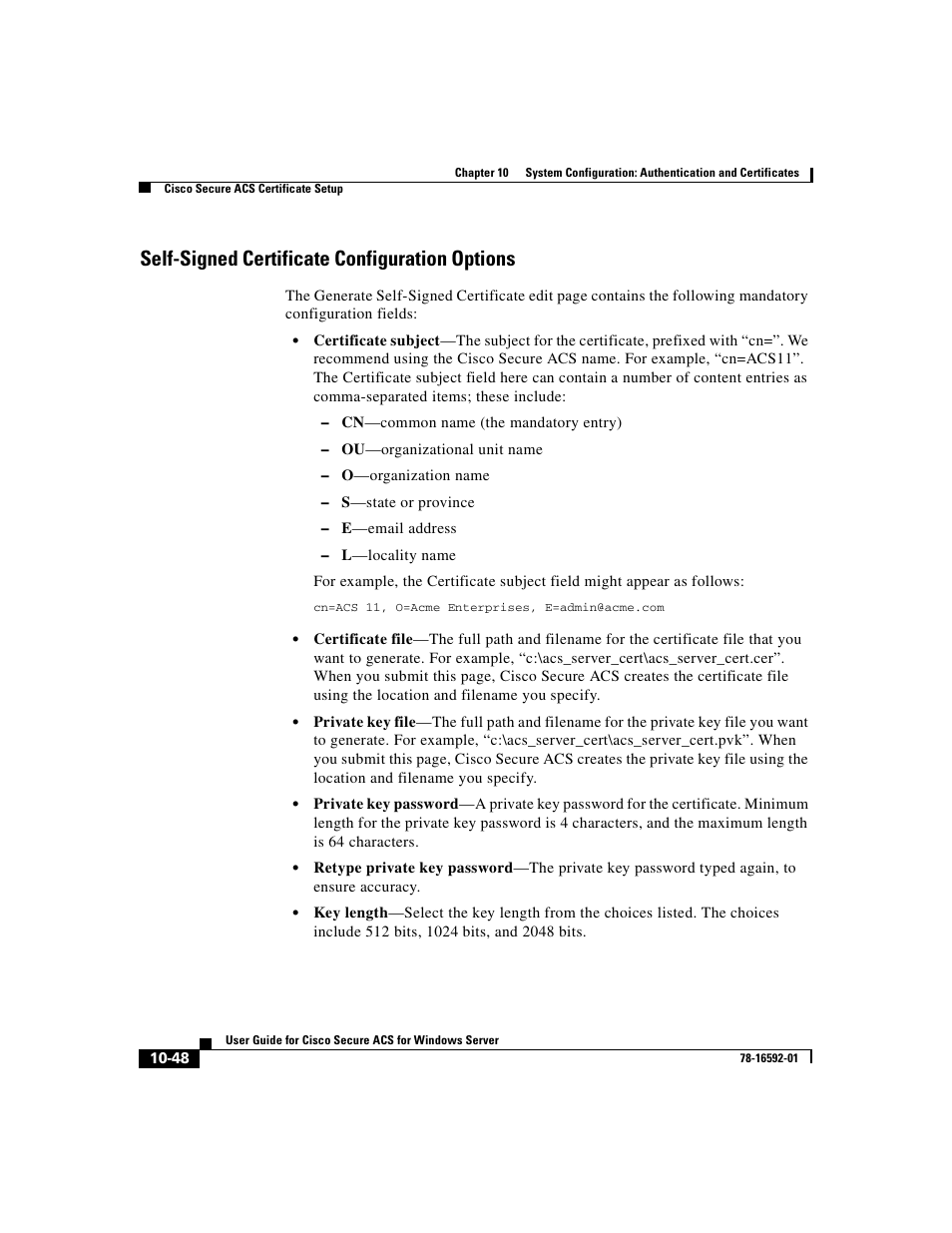 Self-signed certificate configuration options | Cisco 3.3 User Manual | Page 428 / 860