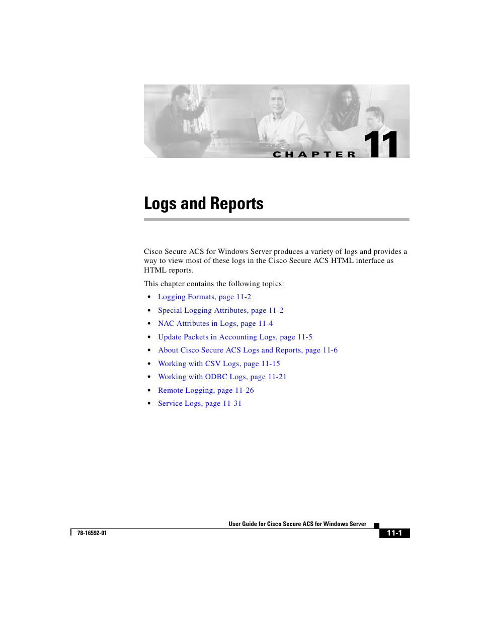 Logs and reports, C h a p t e r, Chapter 11, “logs and reports | Chapter 11, “logs, And reports, Chapter 11, “logs and, Reports | Cisco 3.3 User Manual | Page 433 / 860