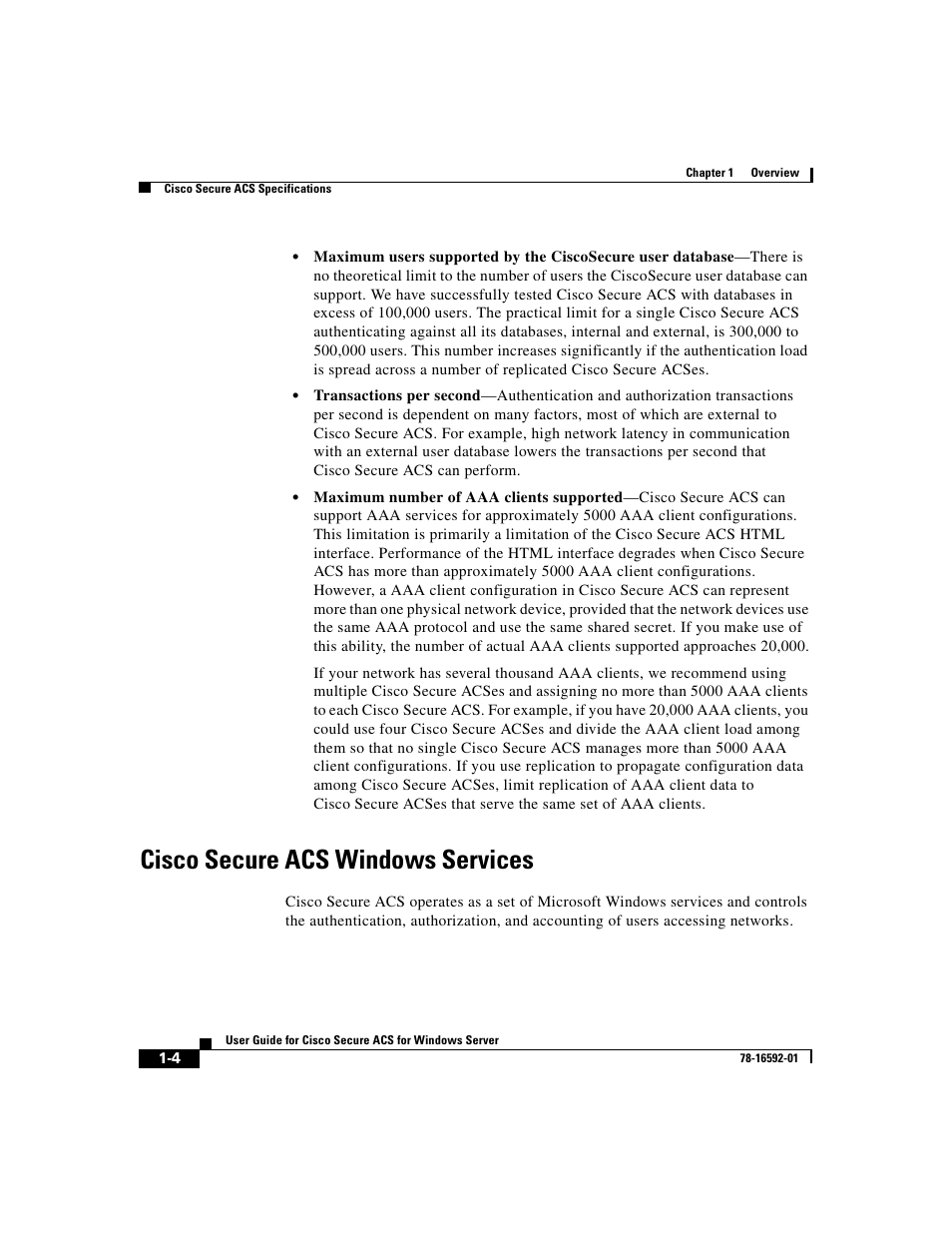 Ciscosecure acs windows services, Cisco secure acs windows services | Cisco 3.3 User Manual | Page 44 / 860