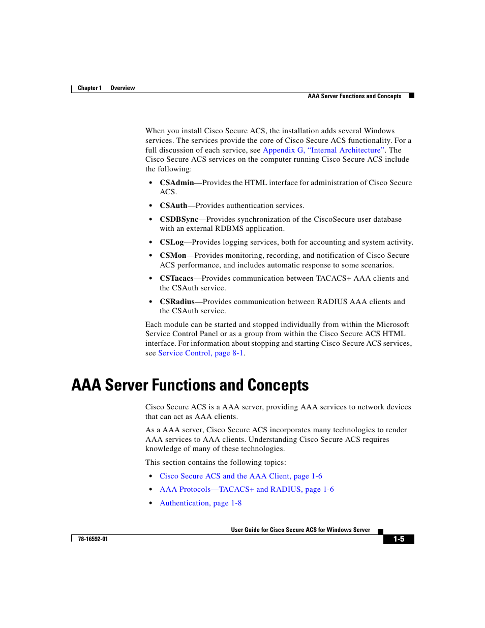 Aaa server functions and concepts | Cisco 3.3 User Manual | Page 45 / 860