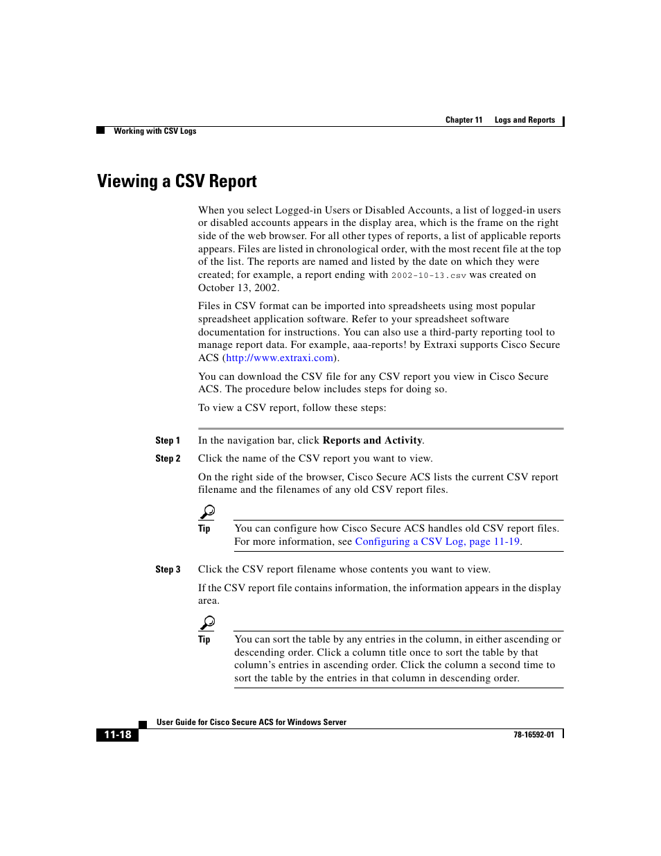 Viewing a csv report, Viewing a | Cisco 3.3 User Manual | Page 450 / 860