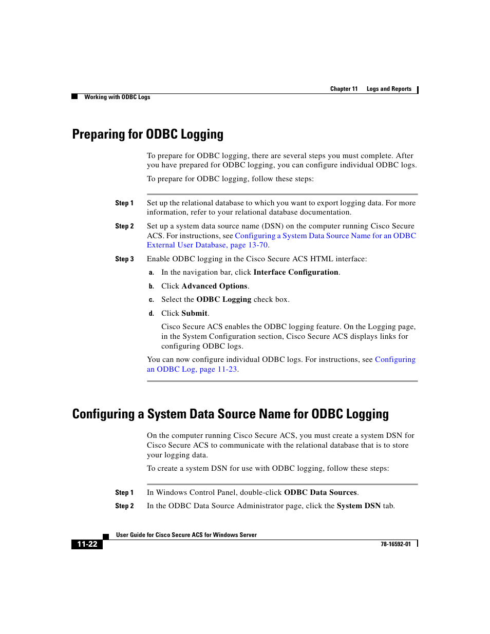 Preparing for odbc logging | Cisco 3.3 User Manual | Page 454 / 860