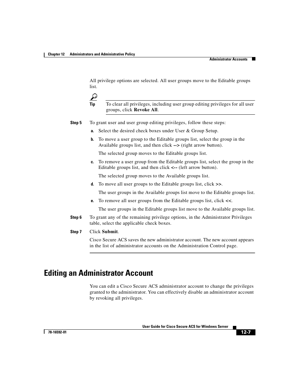 Editing an administrator account | Cisco 3.3 User Manual | Page 473 / 860