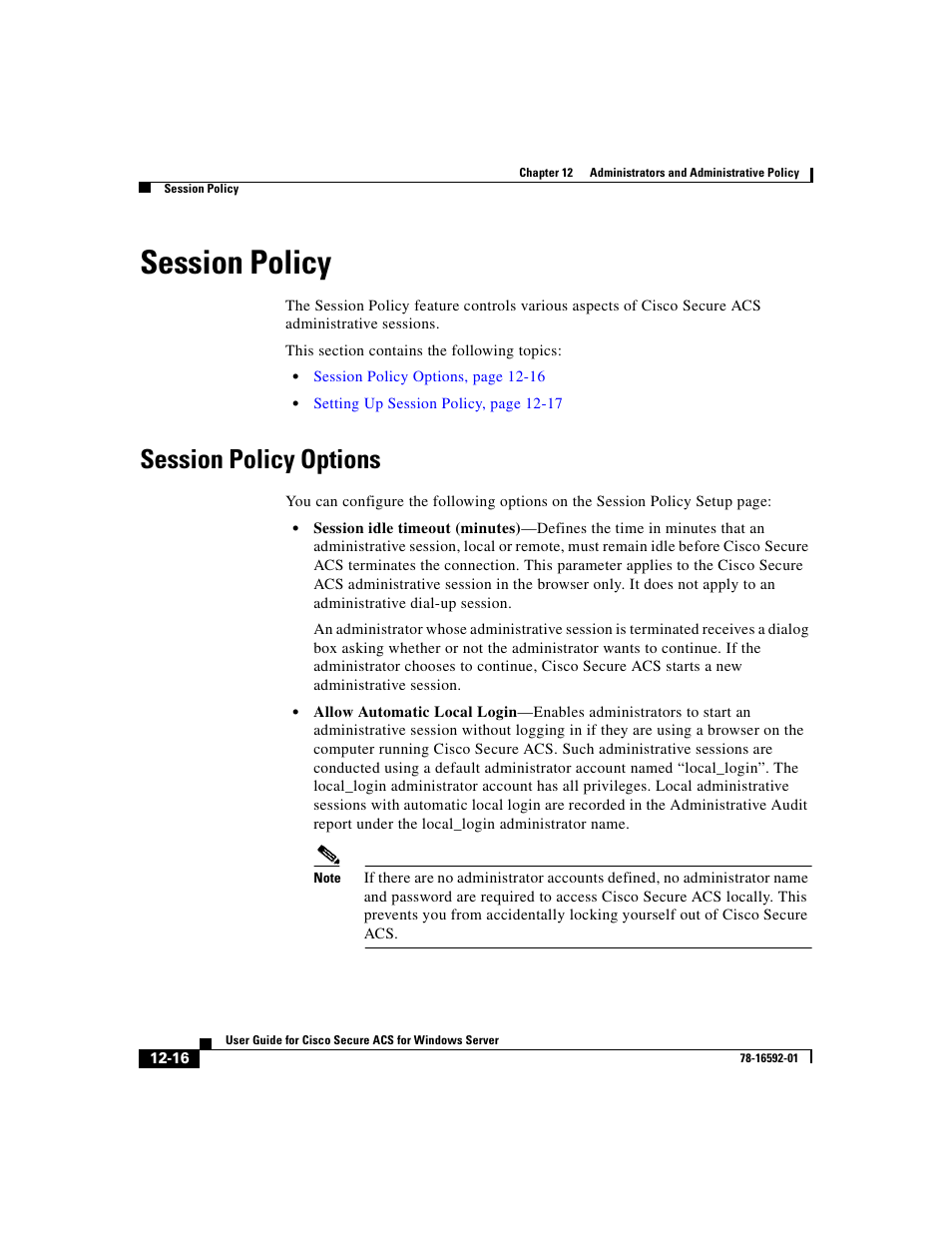 Session policy, Session policy options | Cisco 3.3 User Manual | Page 482 / 860