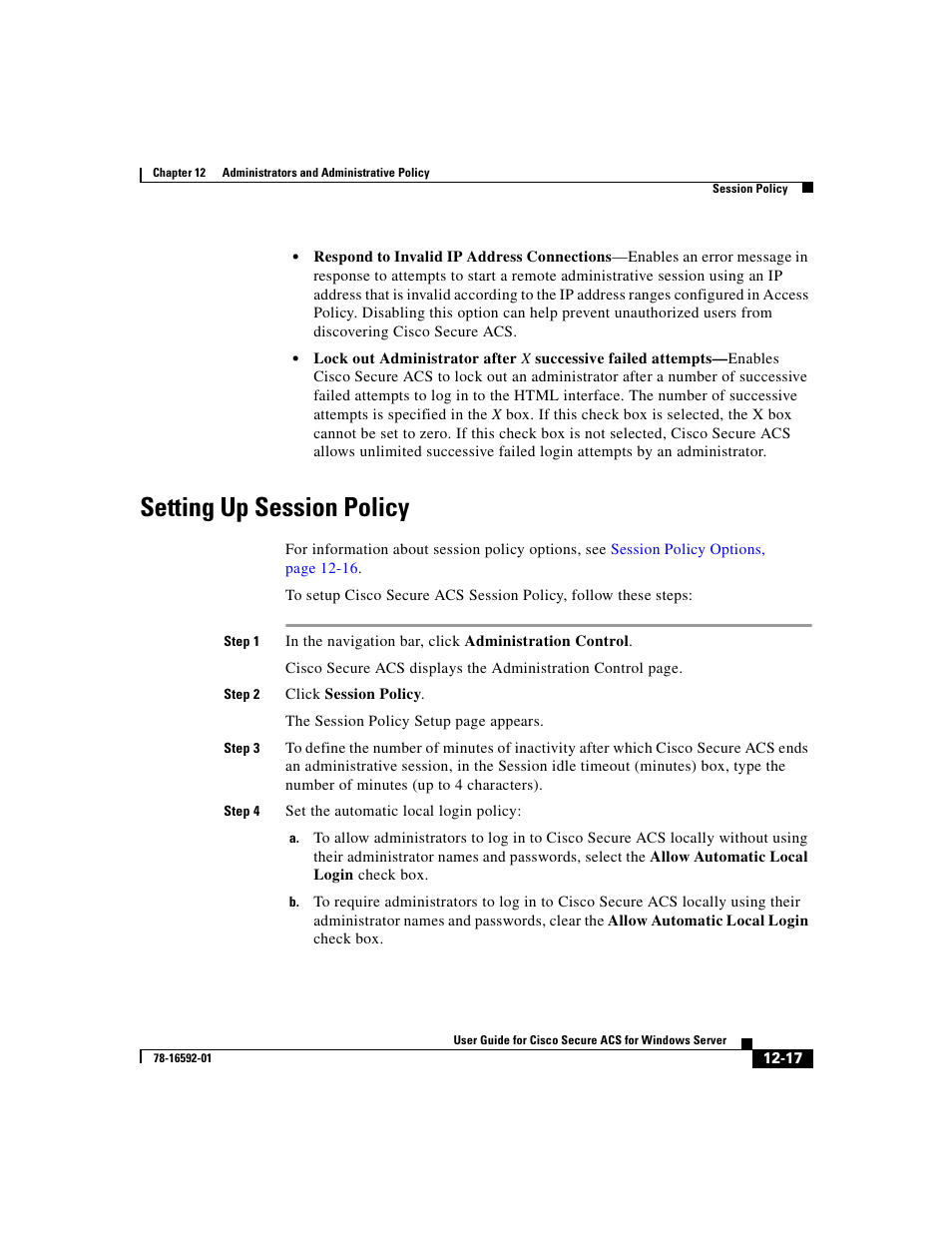 Setting up session policy | Cisco 3.3 User Manual | Page 483 / 860