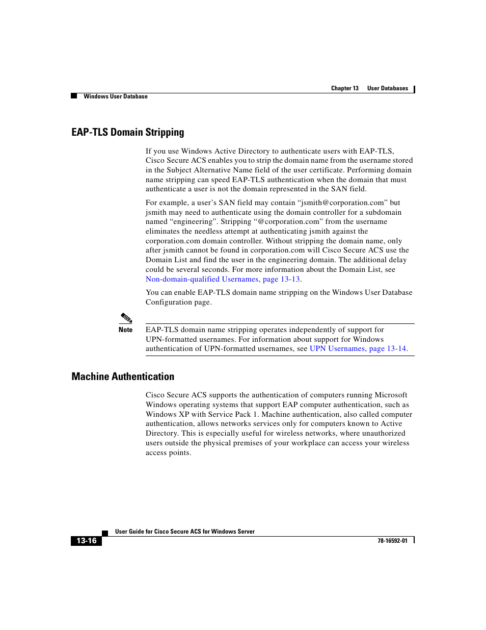 Eap-tls domain stripping, Machine authentication, Machine | Eap-tls domain | Cisco 3.3 User Manual | Page 500 / 860