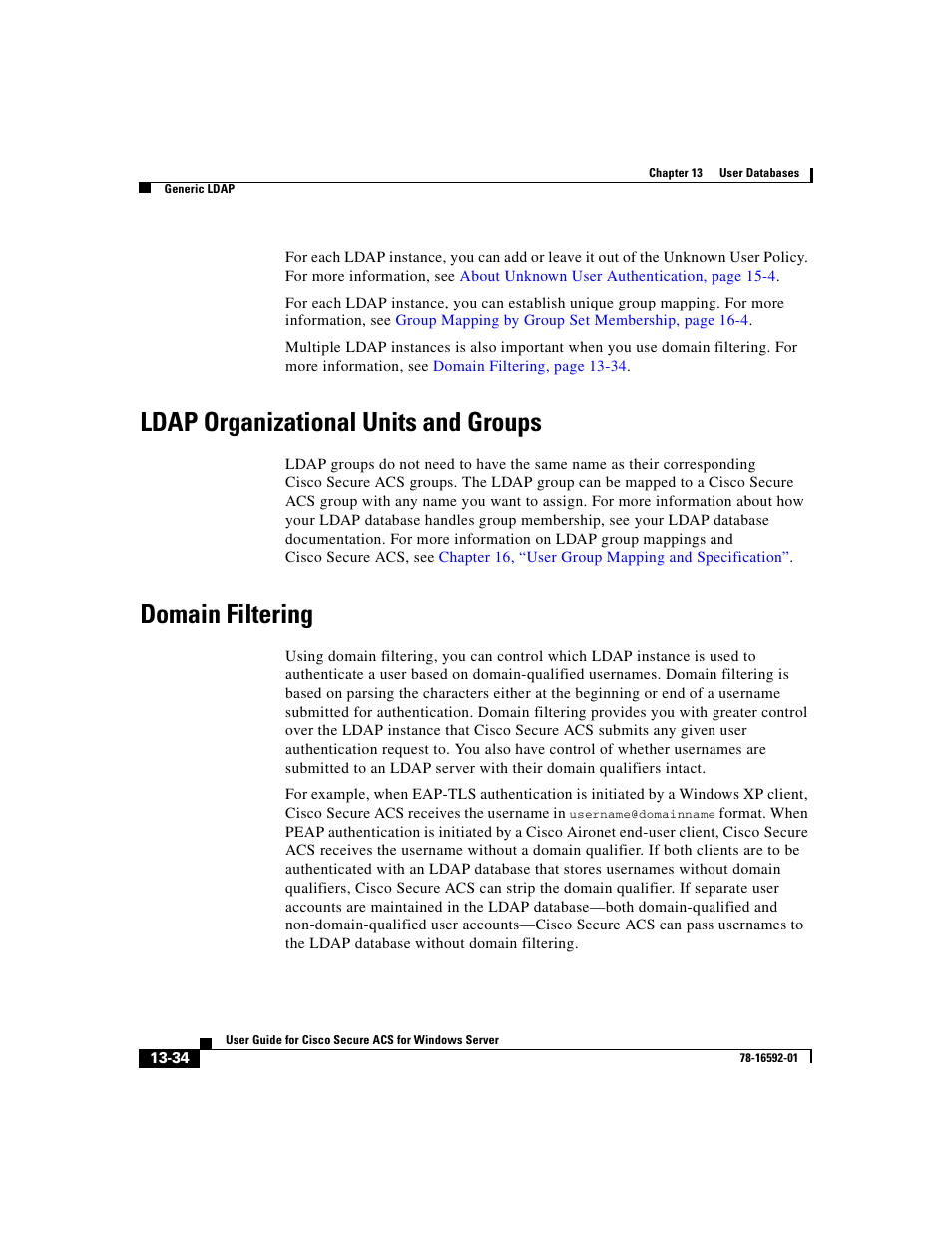 Ldap organizational units and groups, Domain filtering | Cisco 3.3 User Manual | Page 518 / 860