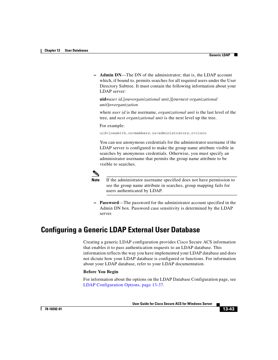 Configuring a generic ldap external user database, Configuring | Cisco 3.3 User Manual | Page 527 / 860