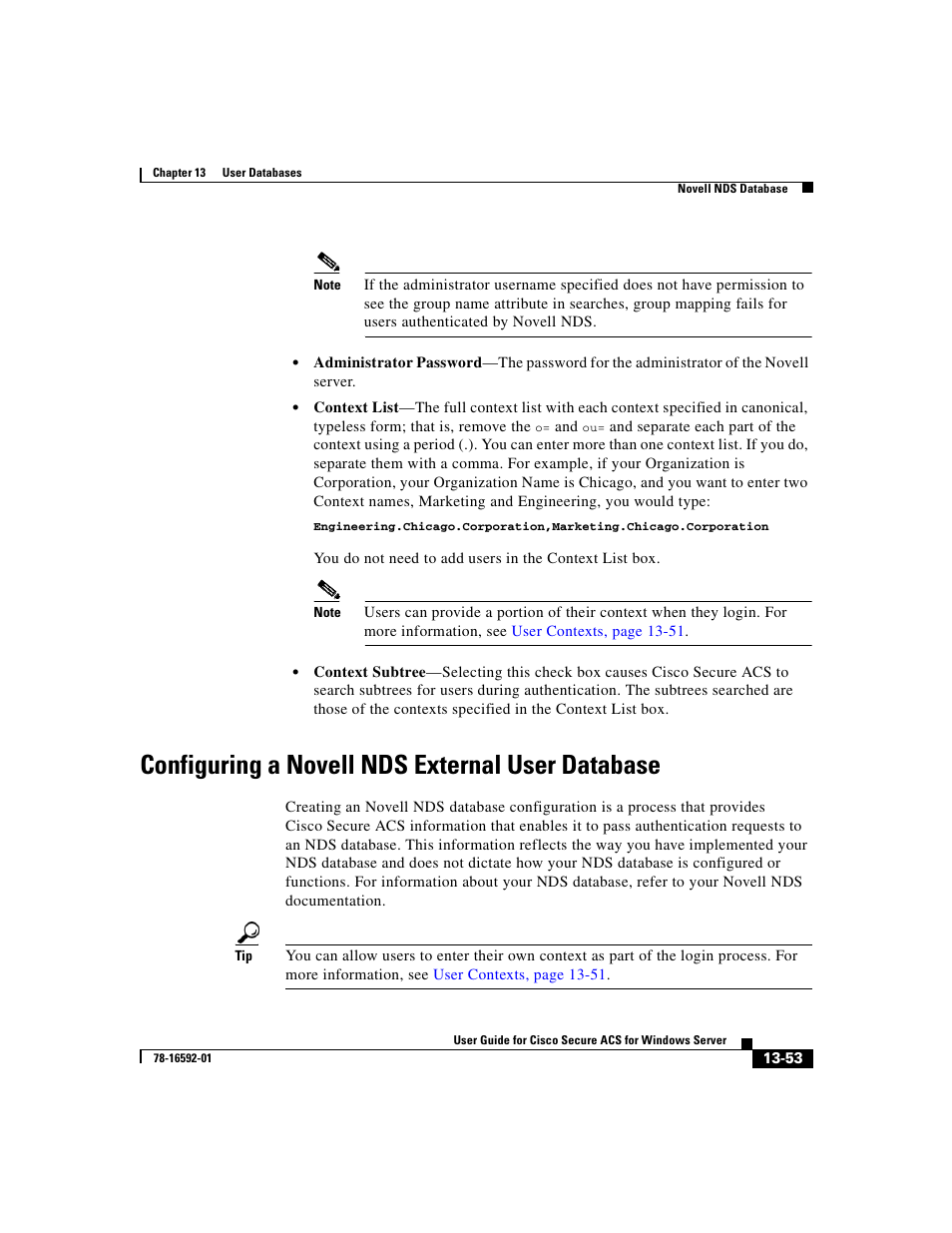 Configuring a novell nds external user database | Cisco 3.3 User Manual | Page 537 / 860