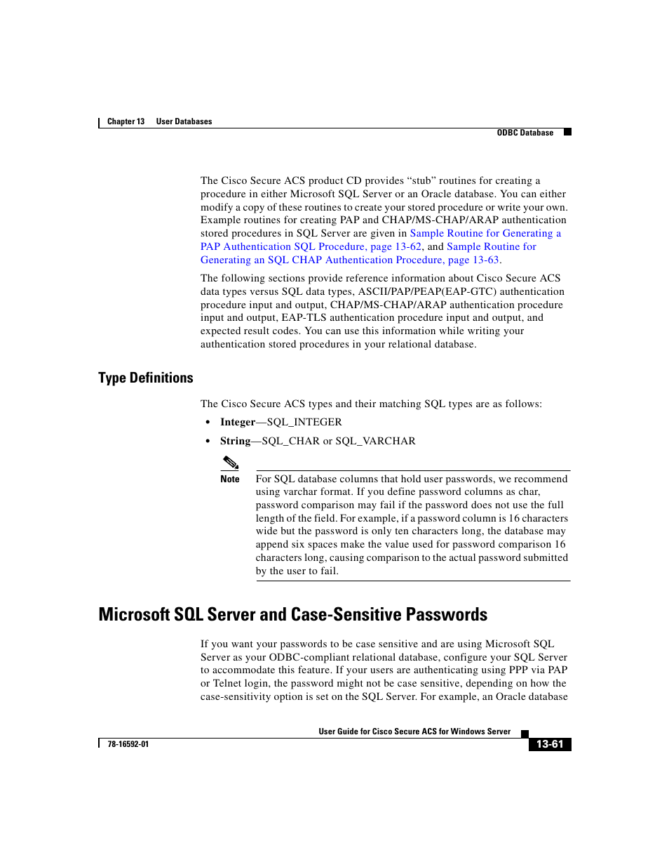 Type definitions, Microsoft sql server and case-sensitive passwords | Cisco 3.3 User Manual | Page 545 / 860