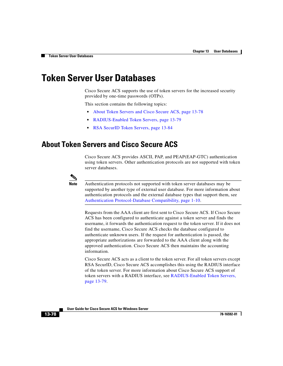 Token server user databases, About token servers and ciscosecure acs, About token servers and cisco secure acs | Token server | Cisco 3.3 User Manual | Page 562 / 860