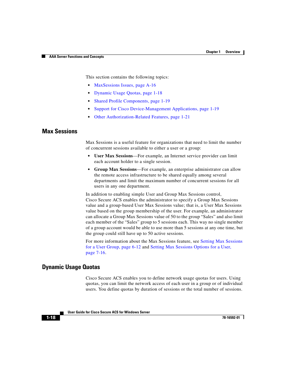 Max sessions, Dynamic usage quotas | Cisco 3.3 User Manual | Page 58 / 860