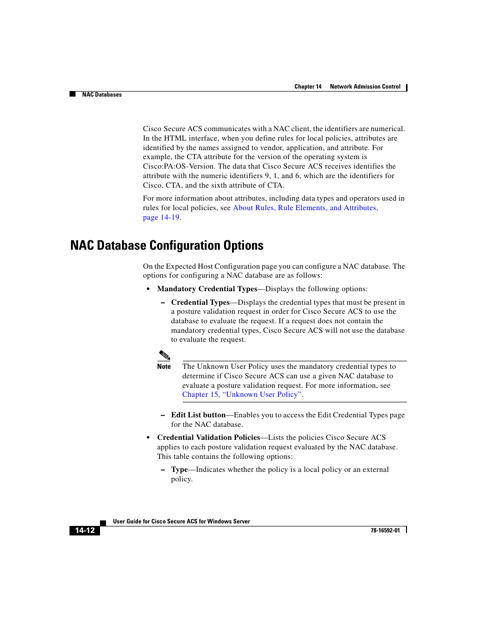 Nac database configuration options | Cisco 3.3 User Manual | Page 584 / 860