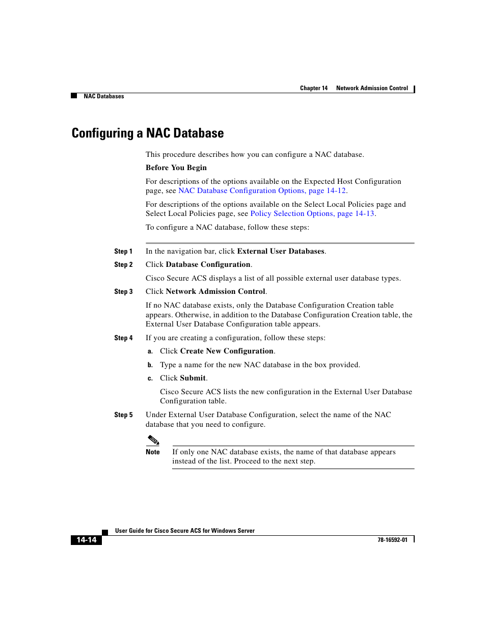 Configuring a nac database | Cisco 3.3 User Manual | Page 586 / 860