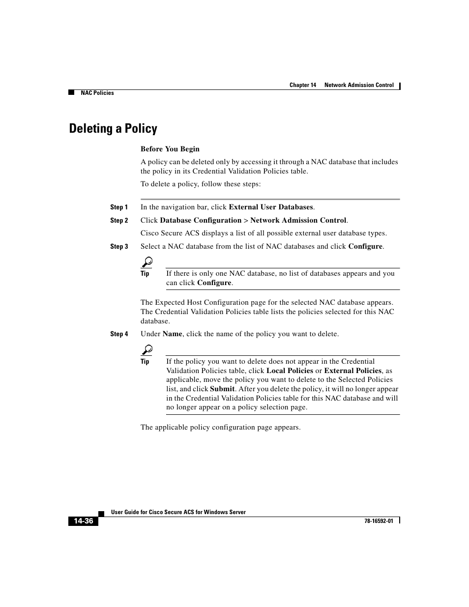 Deleting a policy | Cisco 3.3 User Manual | Page 608 / 860