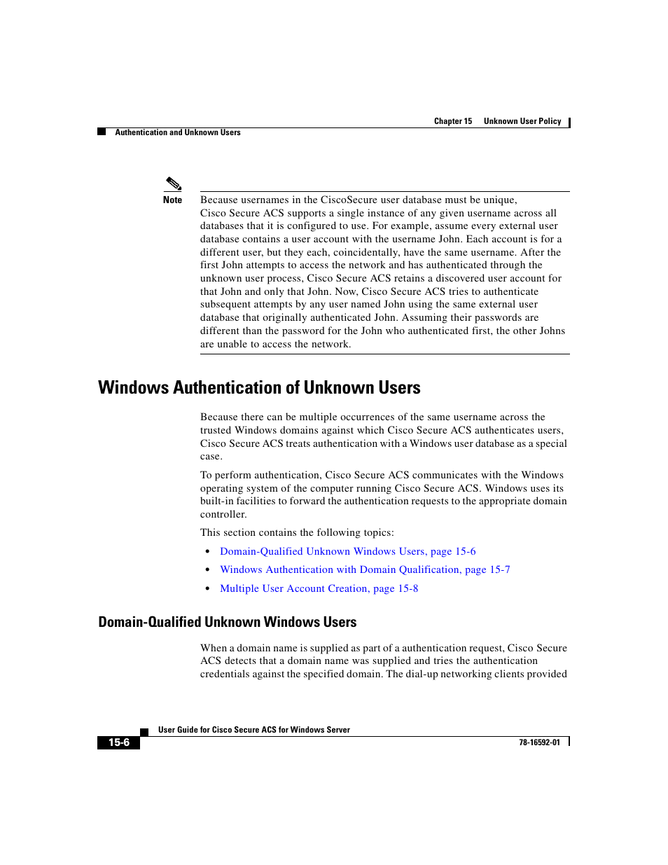Windows authentication of unknown users, Domain-qualified unknown windows users | Cisco 3.3 User Manual | Page 616 / 860