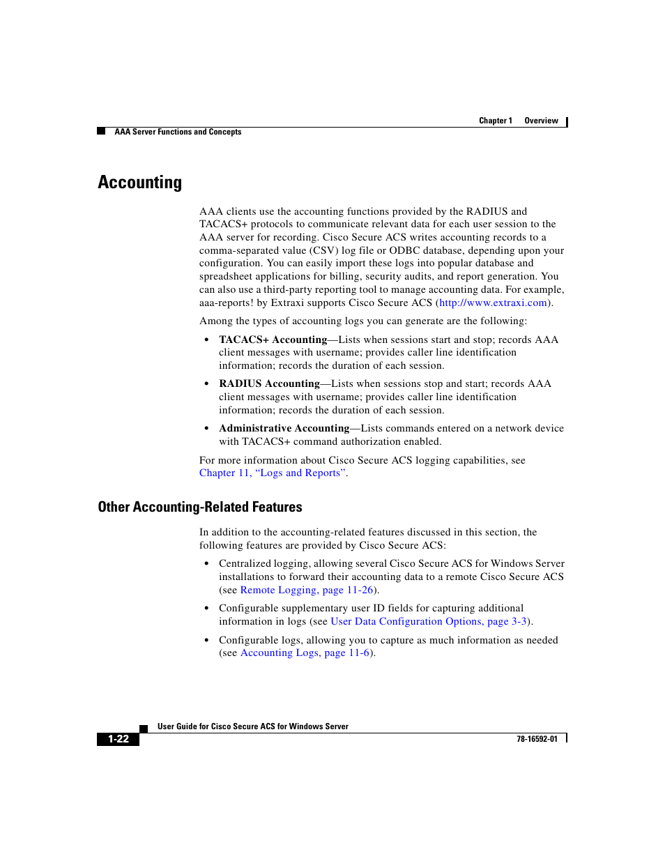 Accounting, Other accounting-related features | Cisco 3.3 User Manual | Page 62 / 860