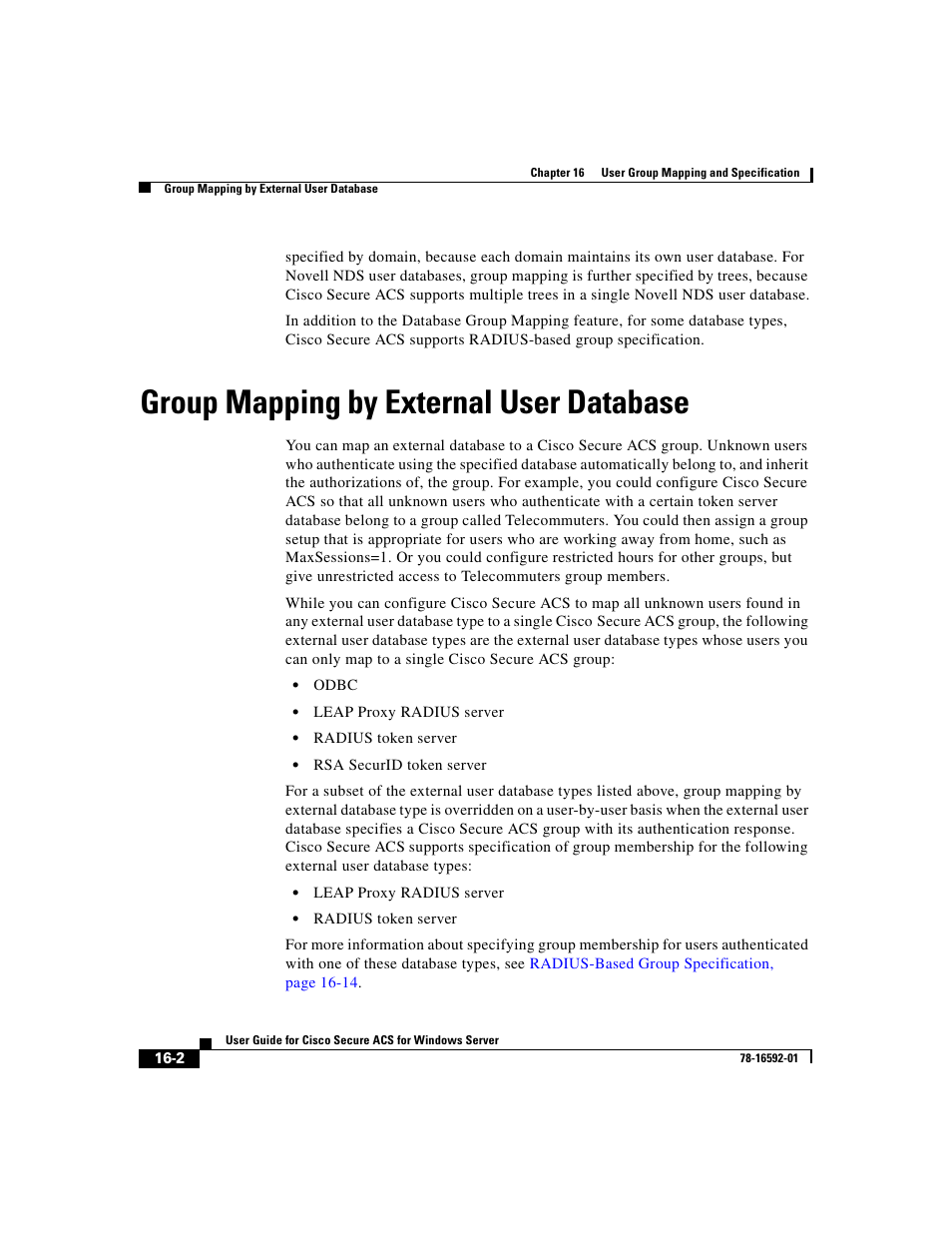 Group mapping by external user database, Group mapping by, Group mapping by external user | Cisco 3.3 User Manual | Page 630 / 860