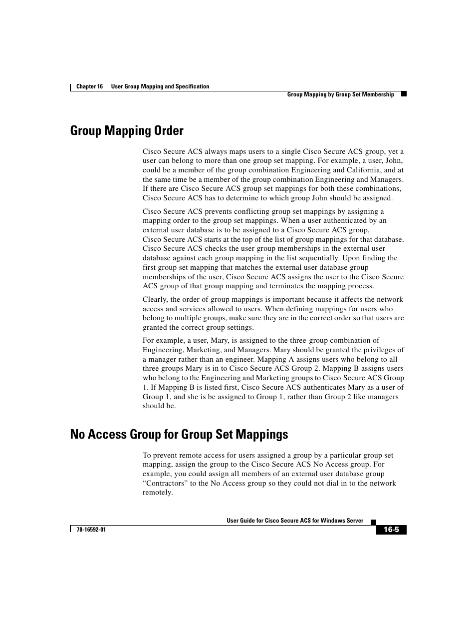 Group mapping order, No access group for group set mappings | Cisco 3.3 User Manual | Page 633 / 860