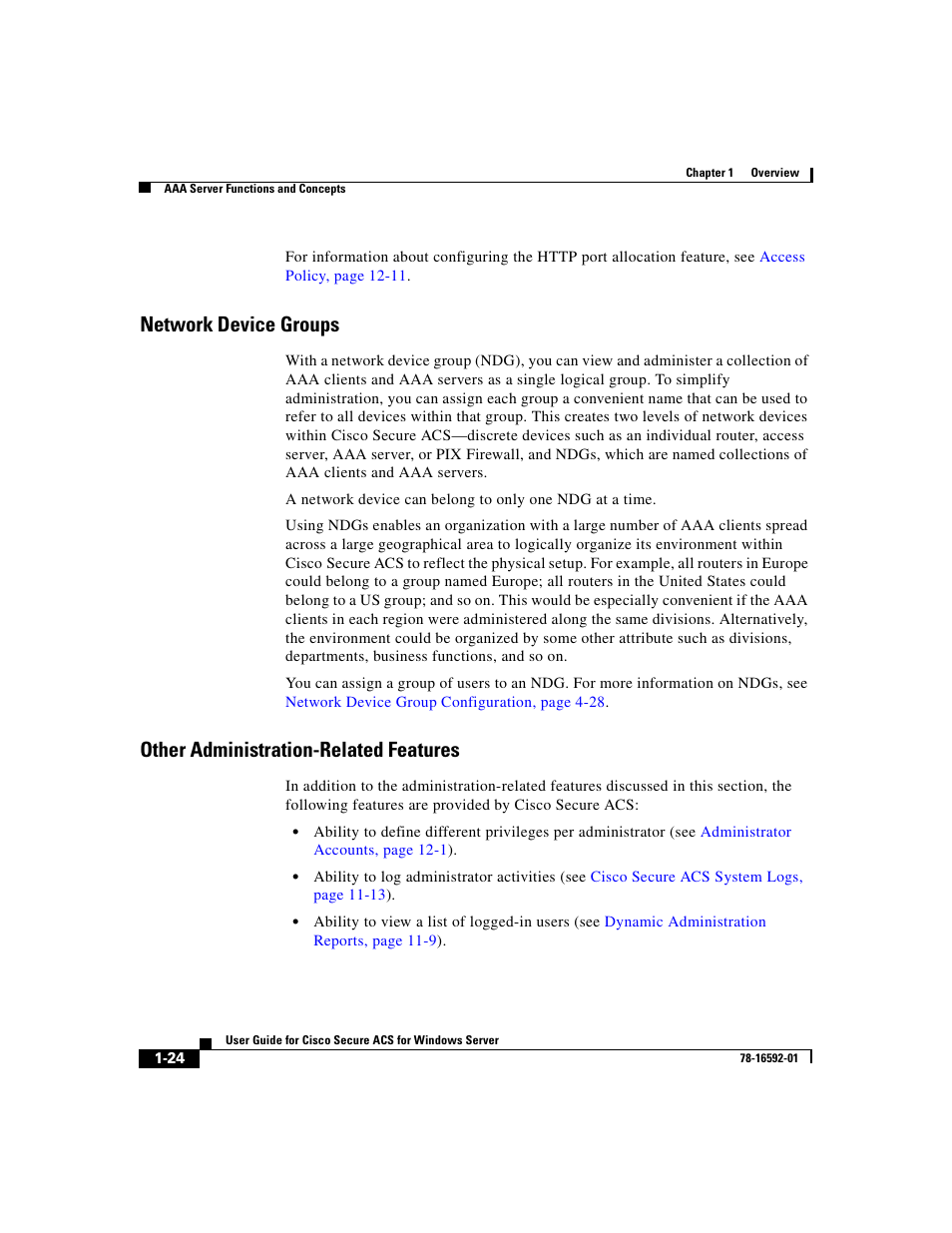 Network device groups, Other administration-related features | Cisco 3.3 User Manual | Page 64 / 860