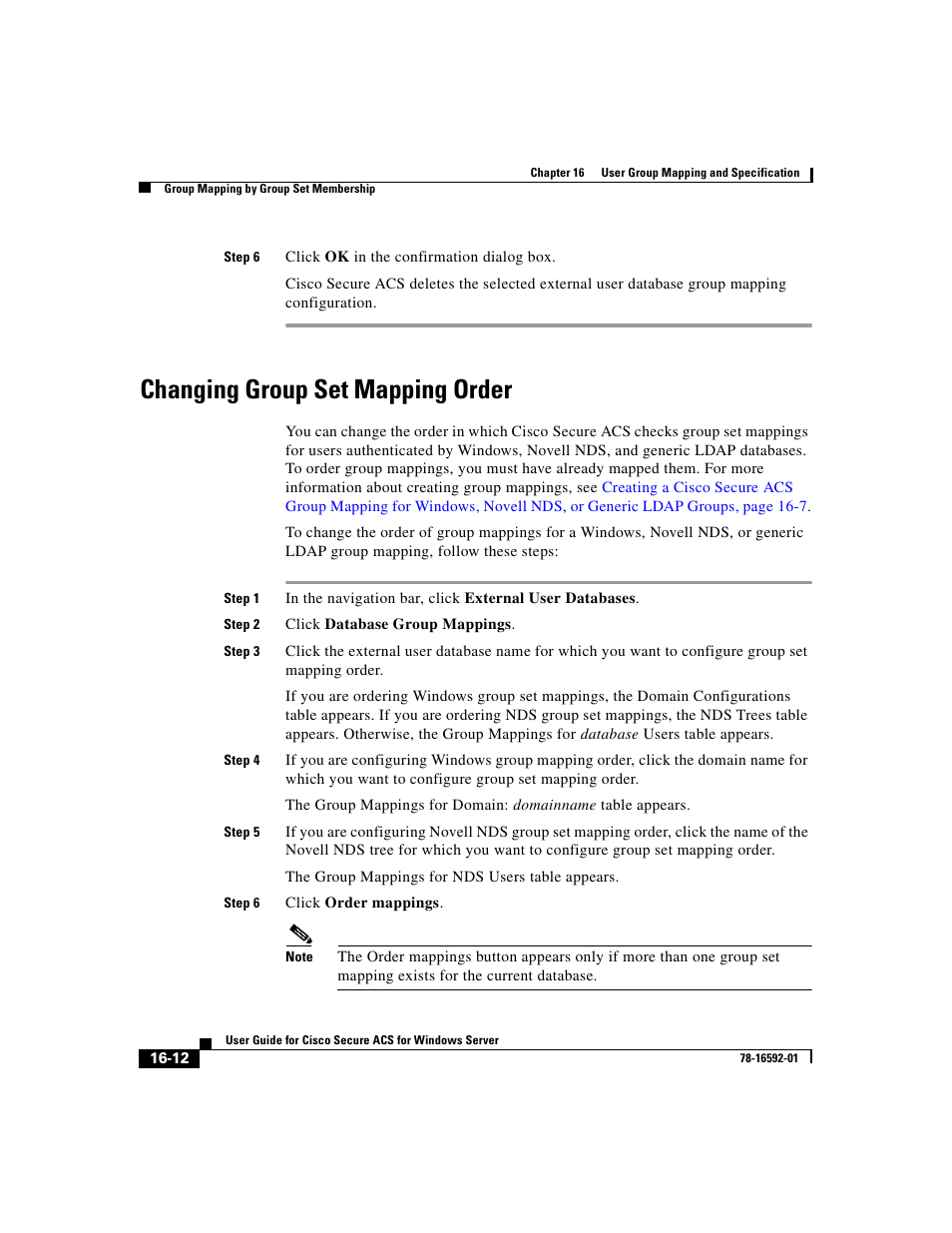 Changing group set mapping order | Cisco 3.3 User Manual | Page 640 / 860