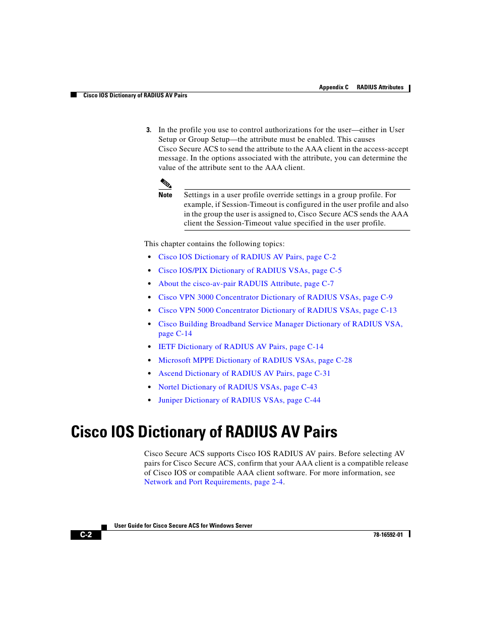 Ciscoios dictionary of radius av pairs, Cisco ios dictionary of radius av pairs | Cisco 3.3 User Manual | Page 674 / 860