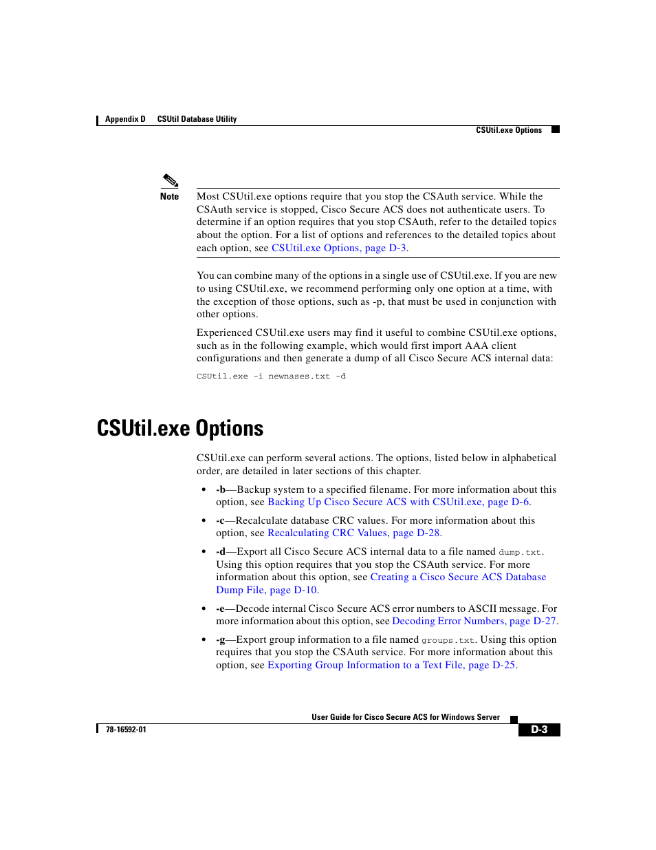 Csutil.exe options | Cisco 3.3 User Manual | Page 719 / 860