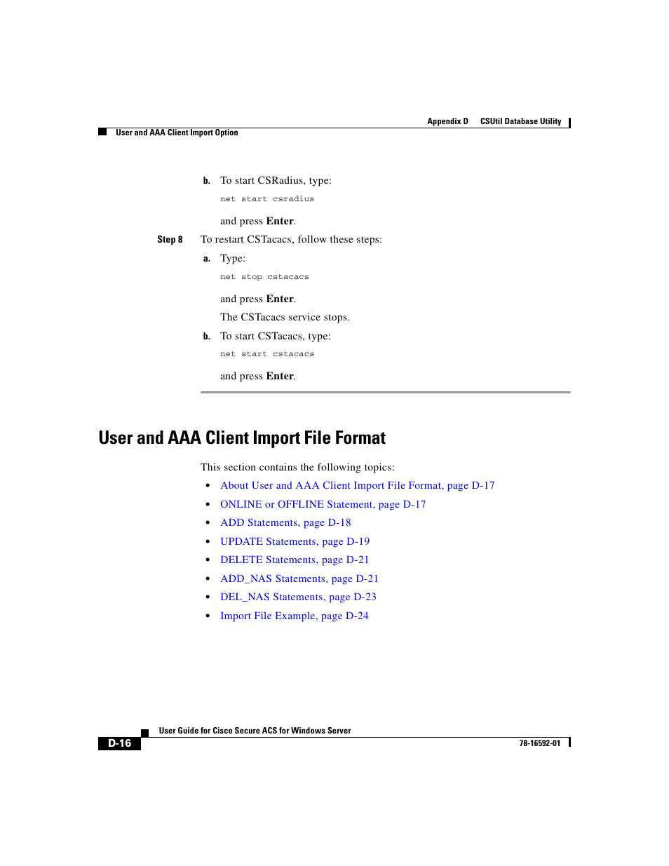 User and aaa client import file format | Cisco 3.3 User Manual | Page 732 / 860