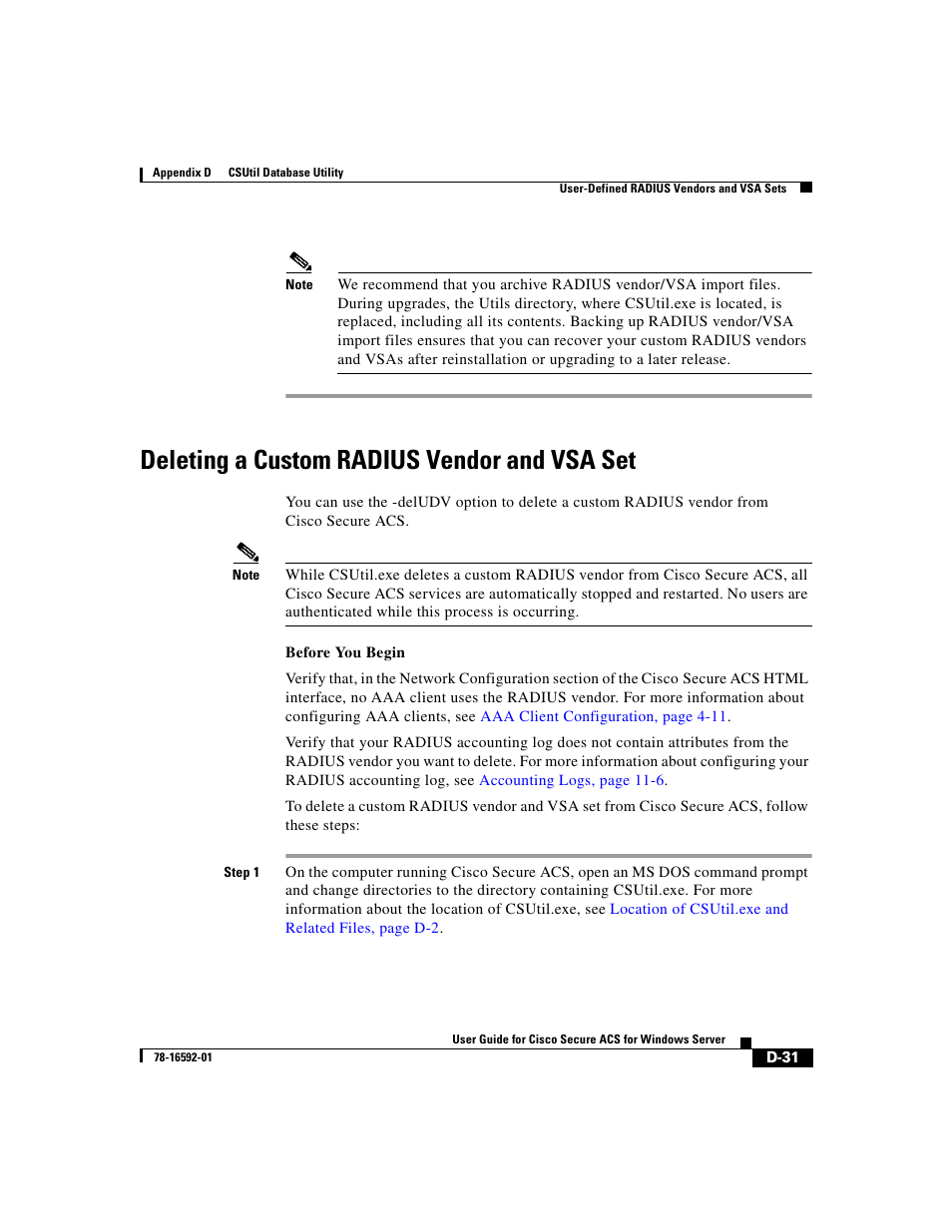 Deleting a custom radius vendor and vsa set | Cisco 3.3 User Manual | Page 747 / 860