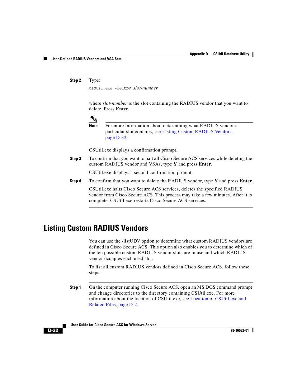 Listing custom radius vendors, Listing, Listing custom | Cisco 3.3 User Manual | Page 748 / 860