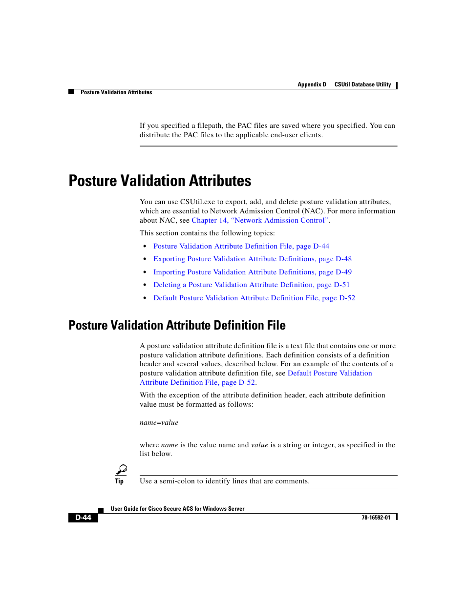 Posture validation attributes, Posture validation attribute definition file | Cisco 3.3 User Manual | Page 760 / 860