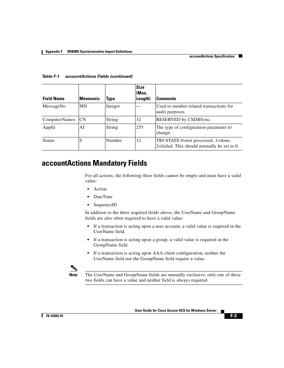 Accountactions mandatory fields | Cisco 3.3 User Manual | Page 789 / 860