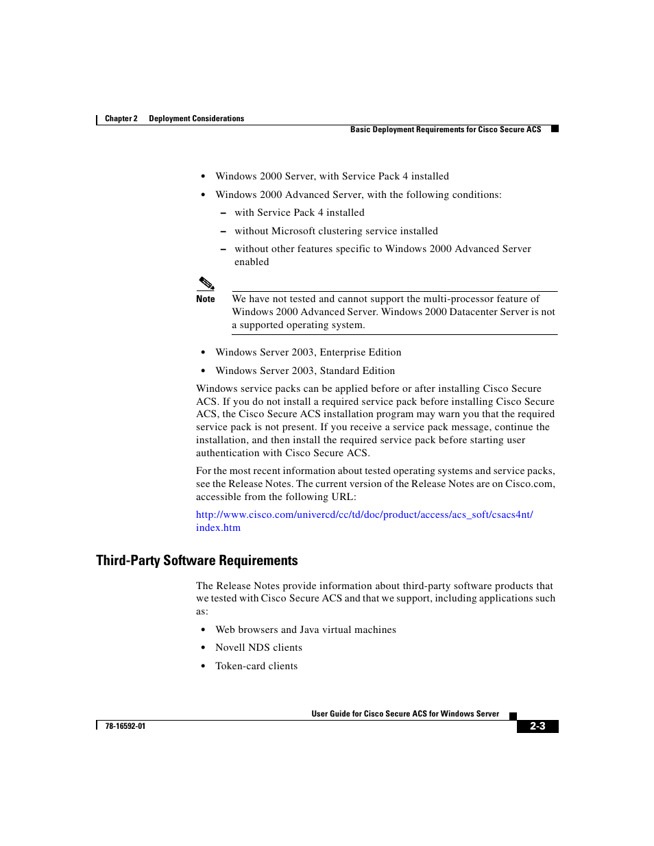 Third-party software requirements | Cisco 3.3 User Manual | Page 79 / 860