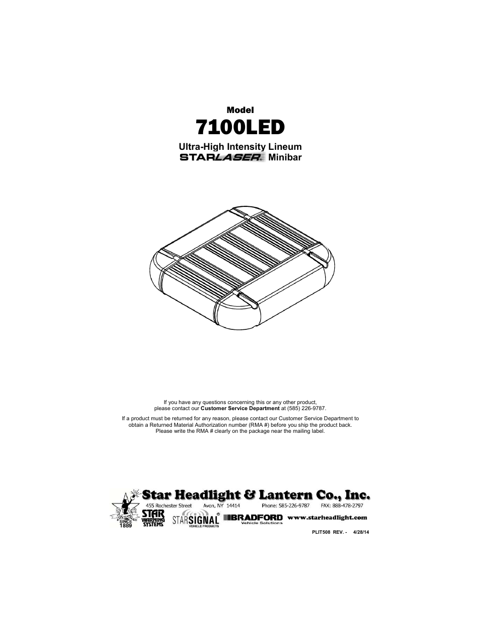 Star Headlight & Lantern 7100 LED Series User Manual | 4 pages