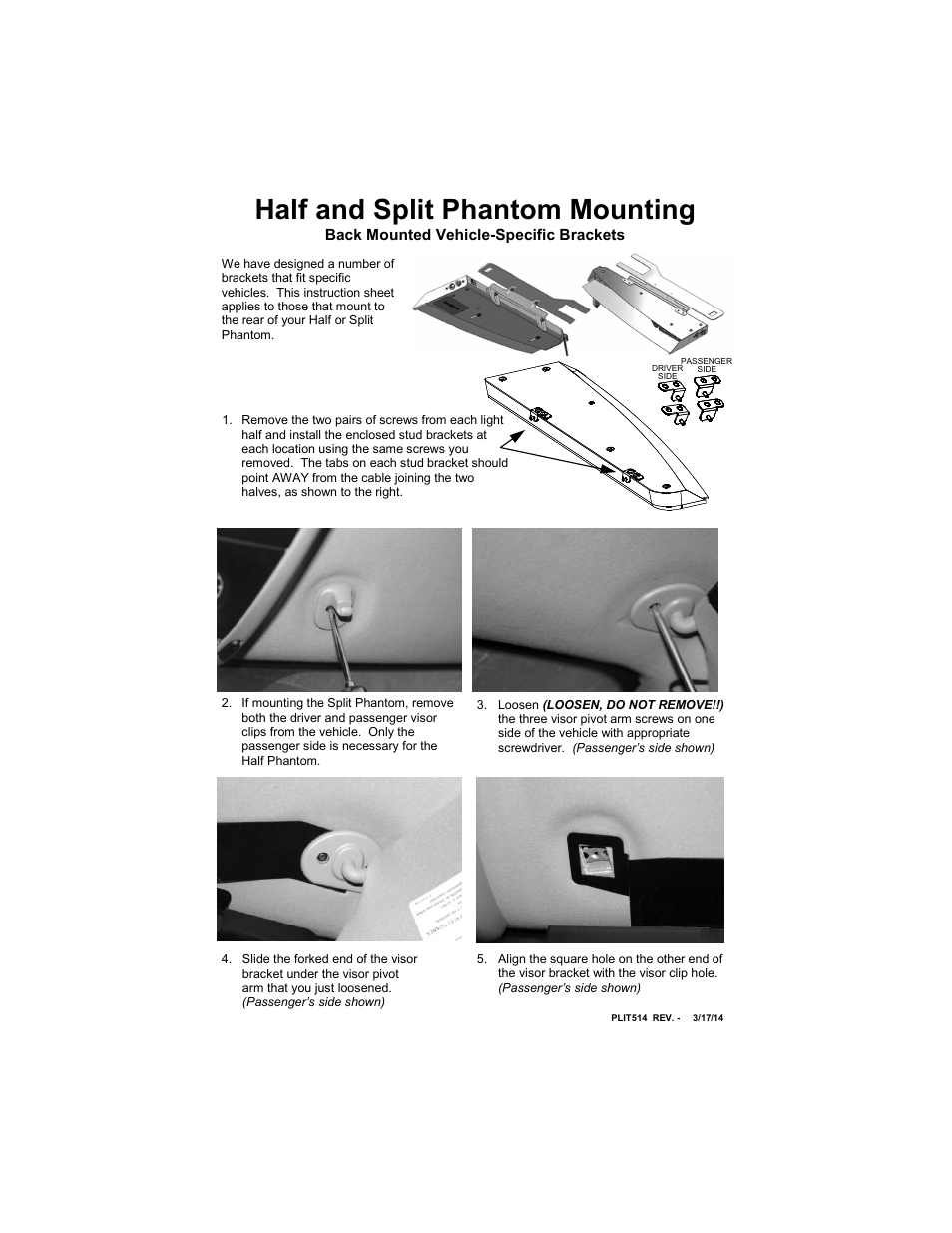 Star Headlight & Lantern ULB14 StarBurst Half Phantom Undercover User Manual | 2 pages